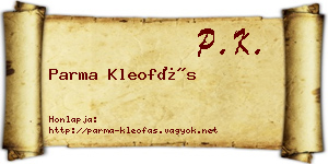 Parma Kleofás névjegykártya